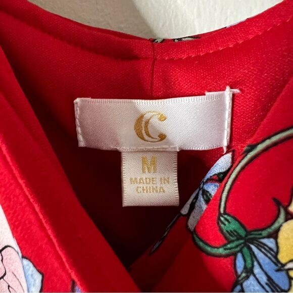 Charming Charlie Sleeveless Red High Low Ruffle Floral Dress Size Medium - Picture 3 of 10